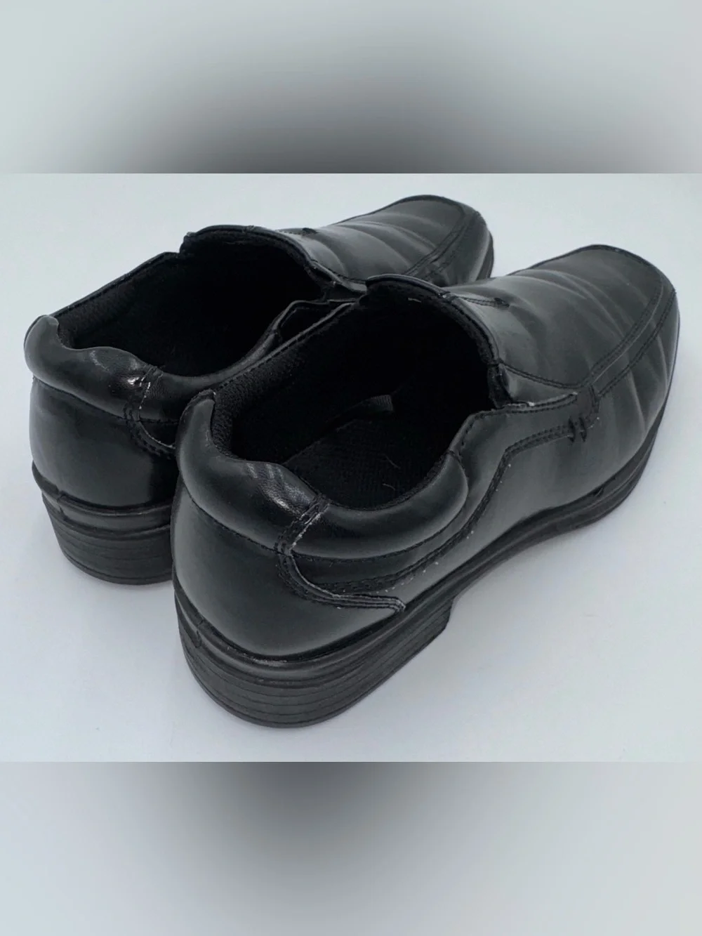 Deer Stags Wise Black Slip-On Dress Shoes Boys Size 3 Wide School Loafers